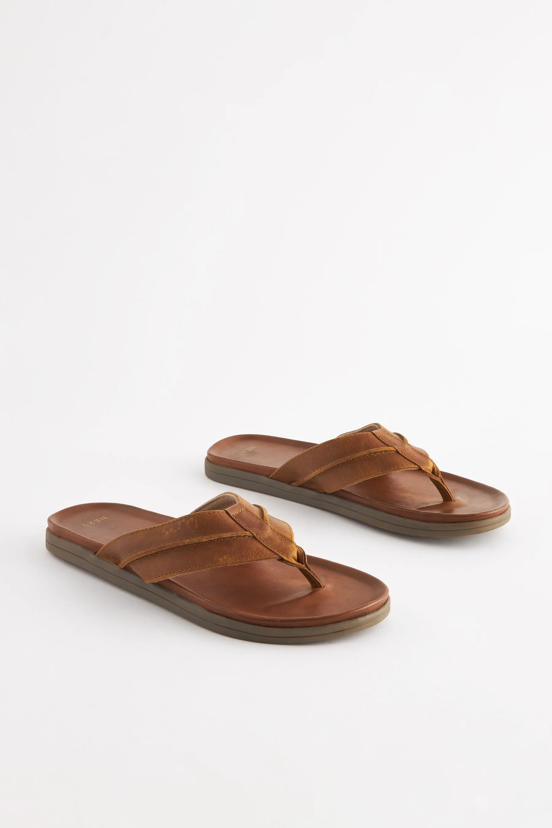 Marrone chiaro   - Sandali infradito in pelle